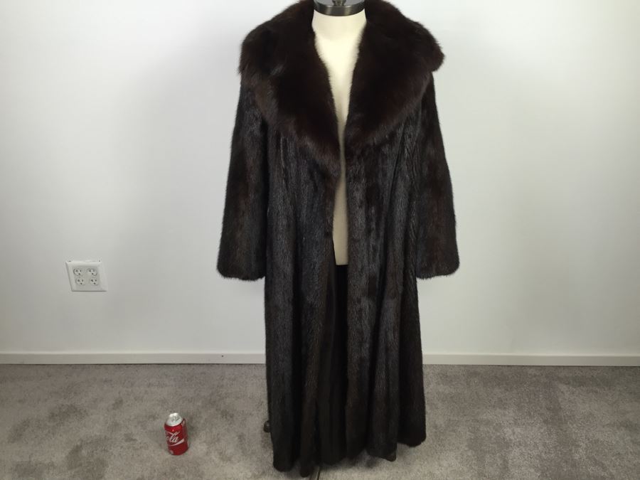 Full Length Mink Fur Coat With Belt [Photo 7]