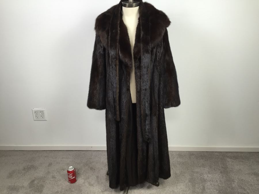 Full Length Mink Fur Coat With Belt [Photo 4]