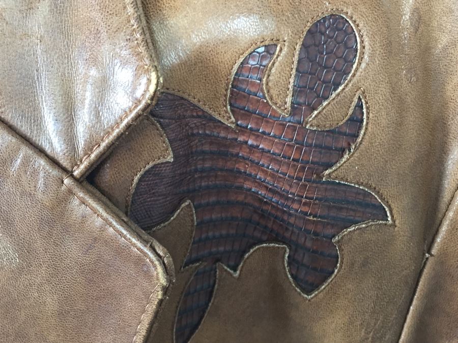 Vintage Men's Leather Jacket By Remy Leather Fashions Western Wear Size 44 [Photo 7]