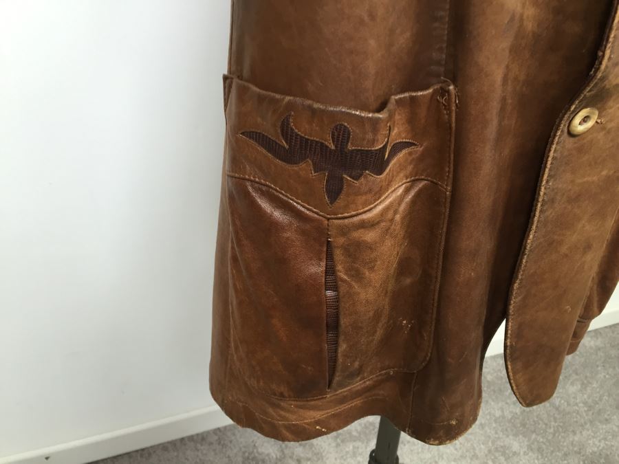 Vintage Men's Leather Jacket By Remy Leather Fashions Western Wear Size 44 [Photo 10]