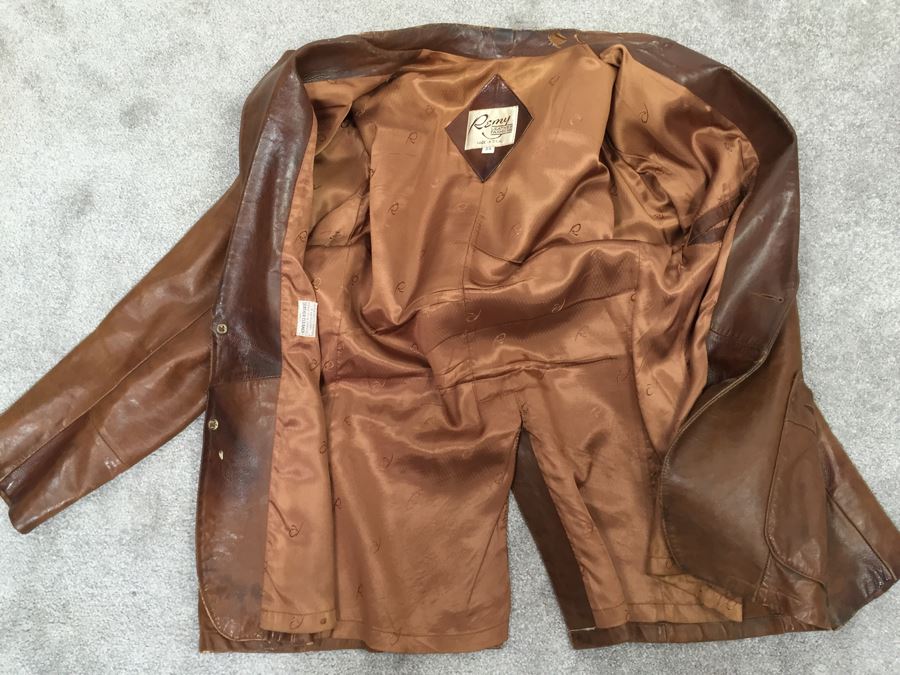Vintage Men's Leather Jacket By Remy Leather Fashions Western Wear Size 44 [Photo 24]