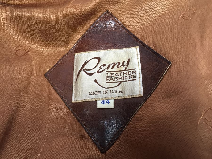 Vintage Men's Leather Jacket By Remy Leather Fashions Western Wear Size 44 [Photo 21]