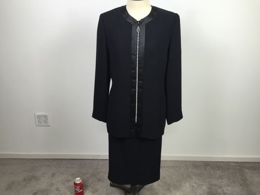 Women's Black Jacket And Skirt Outfit