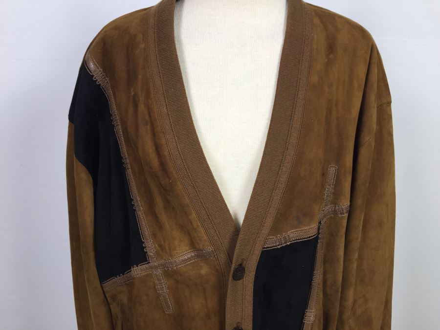 Men's Suede Leather Jacket By Torras Made In Spain Size 44 [Photo 5]