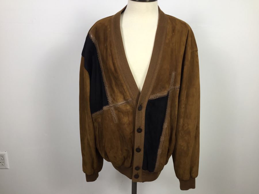 Men's Suede Leather Jacket By Torras Made In Spain Size 44 [Photo 1]