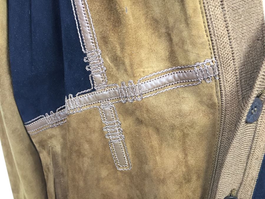 Men's Suede Leather Jacket By Torras Made In Spain Size 44 [Photo 6]