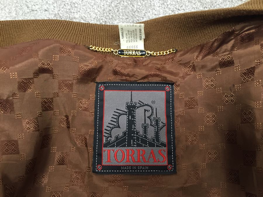 Men's Suede Leather Jacket By Torras Made In Spain Size 44 [Photo 3]