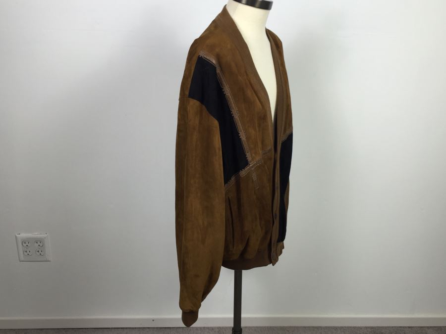 Men's Suede Leather Jacket By Torras Made In Spain Size 44 [Photo 8]