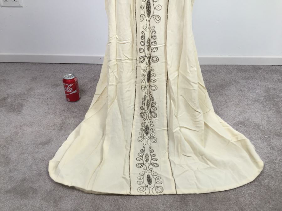 Vintage Stunning Statement Full Length Sequin White/Cream Dress [Photo 7]