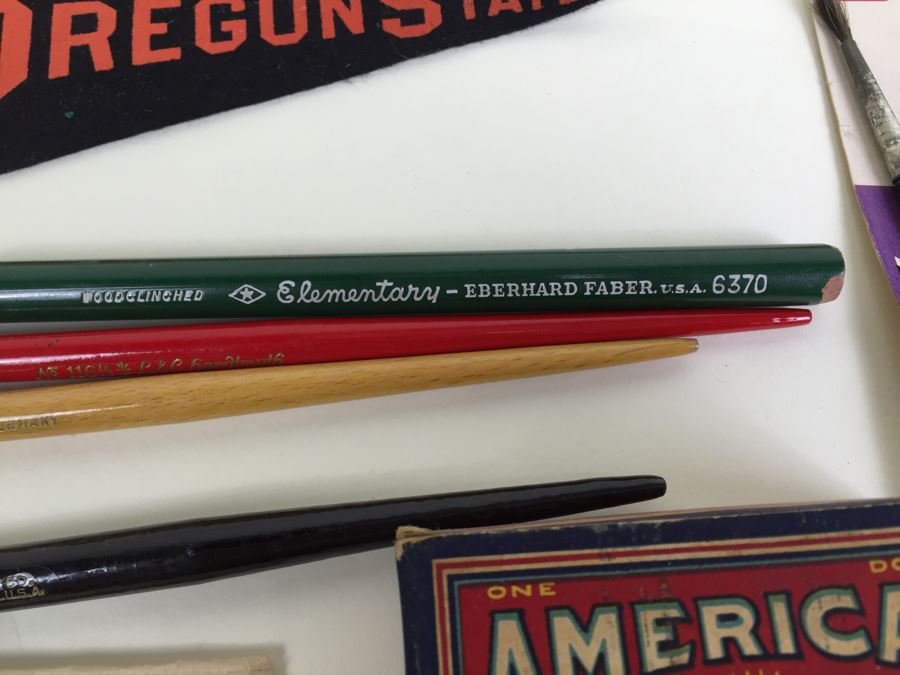 Vintage Oregon State Penant, Halloween Decorations, Old Office Supplies [Photo 18]