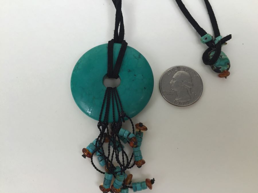 JUST ADDED - Large Donut Tourquise Necklace 29.6g [Photo 2]