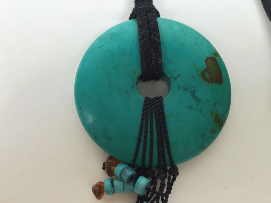 JUST ADDED - Large Donut Tourquise Necklace 29.6g [Photo 3]
