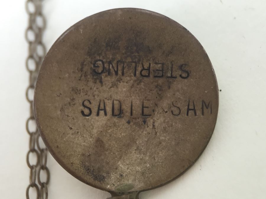 JUST ADDED - Sterling Silver Sadie Sam Signed Navajo Turquoise Pendant With Sterling Silver Chain 3.3g [Photo 11]