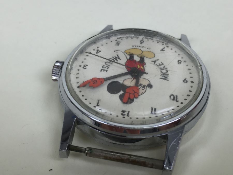 JUST ADDED - Vintage Walt Disney Production Mickey Mouse Watch - Needs New Glass Face (Cracked) [Photo 7]