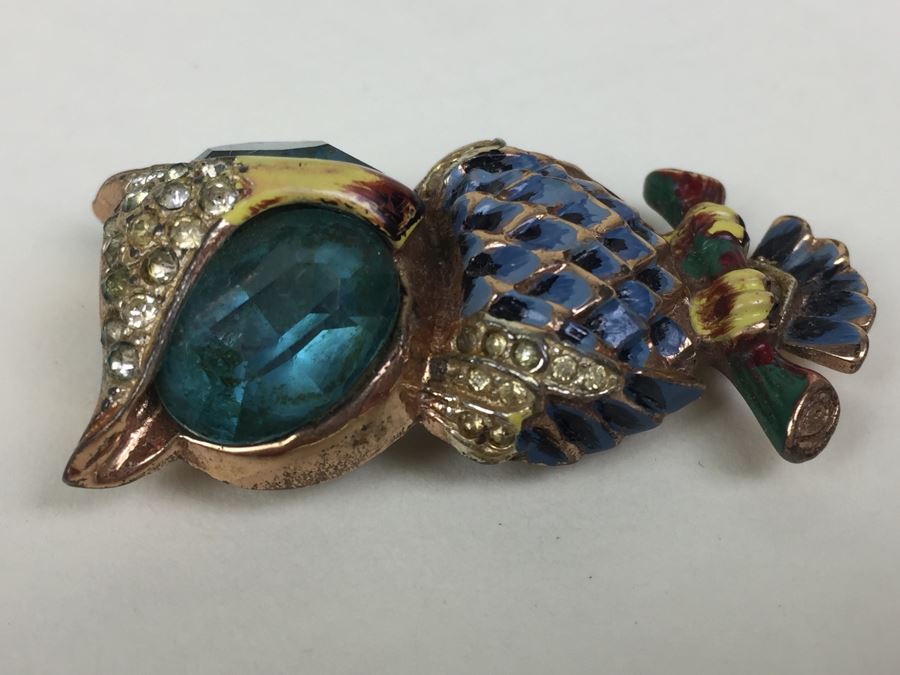 JUST ADDED - Large Vintage Sterling Silver Owl Pendant Pin [Photo 7]