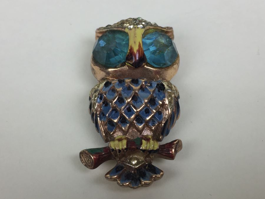 JUST ADDED - Large Vintage Sterling Silver Owl Pendant Pin [Photo 5]