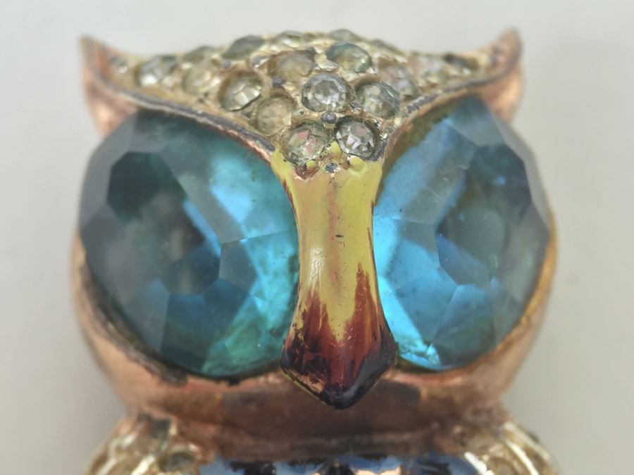 JUST ADDED - Large Vintage Sterling Silver Owl Pendant Pin [Photo 3]