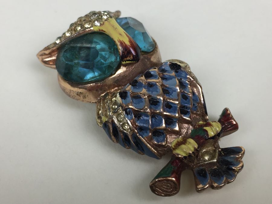 JUST ADDED - Large Vintage Sterling Silver Owl Pendant Pin [Photo 6]