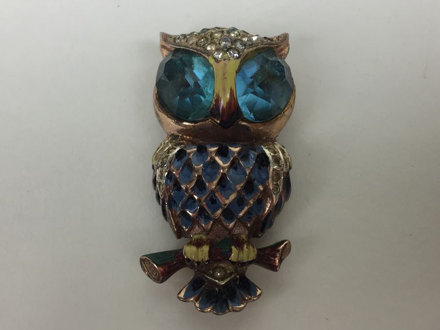 JUST ADDED - Large Vintage Sterling Silver Owl Pendant Pin [Photo 4]