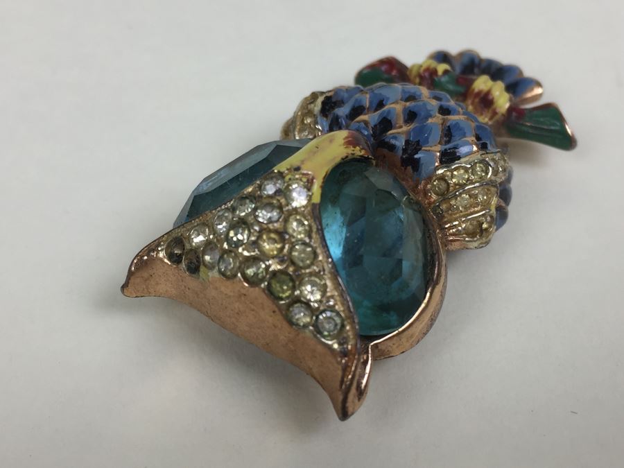 JUST ADDED - Large Vintage Sterling Silver Owl Pendant Pin [Photo 9]