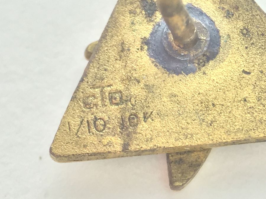 JUST ADDED - Various Company Recognition Pins - Rockwell Pin In Front Is 10K Gold And NAA (North American Aviation) Lapel Pins Are Gold Filled [Photo 9]