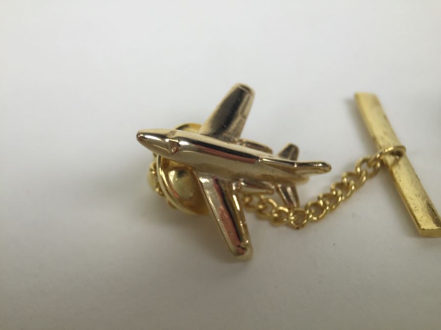 JUST ADDED - Various Company Recognition Pins - Rockwell Pin In Front Is 10K Gold And NAA (North American Aviation) Lapel Pins Are Gold Filled [Photo 13]