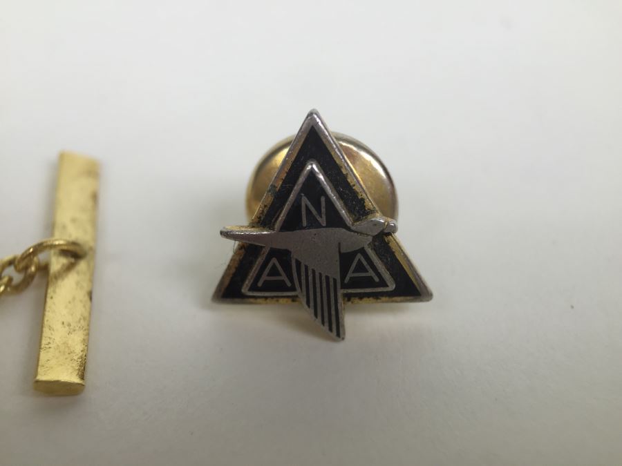 JUST ADDED - Various Company Recognition Pins - Rockwell Pin In Front Is 10K Gold And NAA (North American Aviation) Lapel Pins Are Gold Filled [Photo 14]