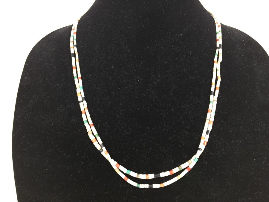 JUST ADDED - Vintage Necklace With Various Stones Including Turquoise And Coral [Photo 4]