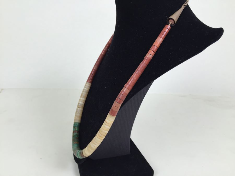 JUST ADDED - Vintage Necklace With Various Stones Including Turquoise And Coral [Photo 2]