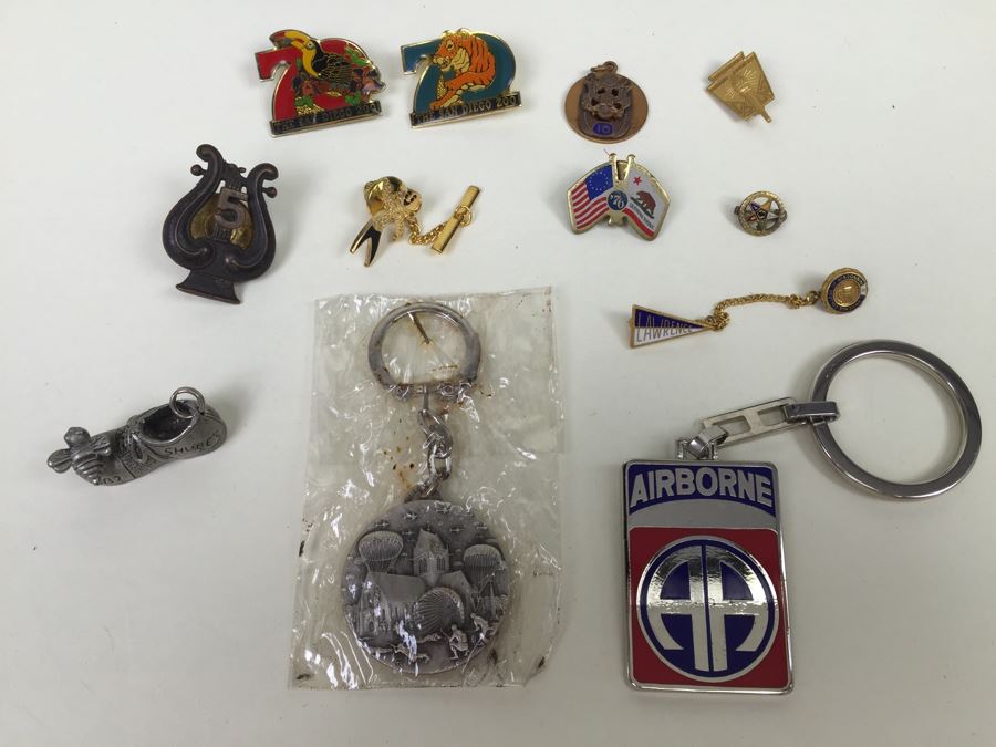 JUST ADDED - Various Pins And Key Chain