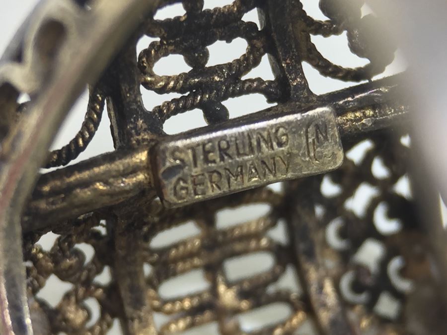 JUST ADDED - Vintage Signed Sterling Silver Filigree Ring Germany 3.1g [Photo 14]