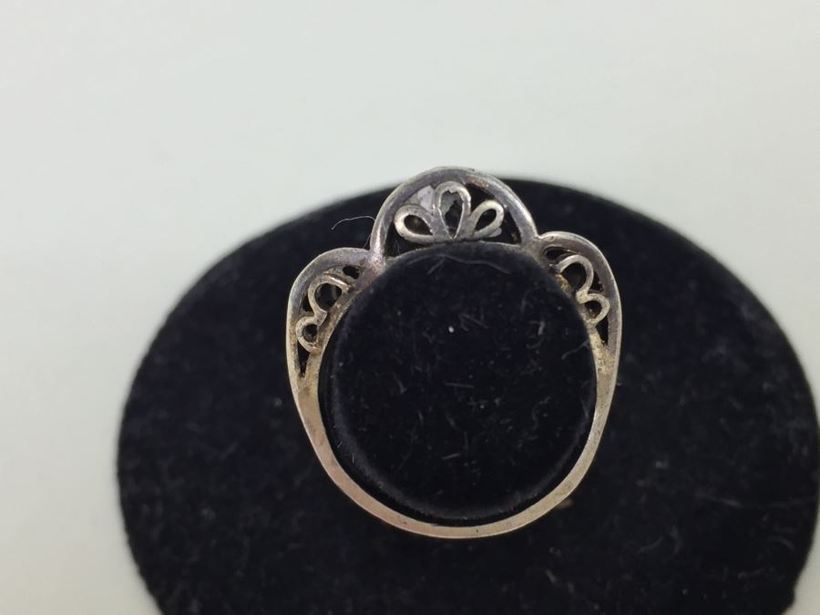 JUST ADDED - Vintage Signed Sterling Silver Filigree Ring Germany 3.1g [Photo 8]