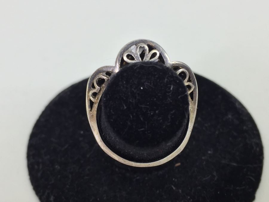 JUST ADDED - Vintage Signed Sterling Silver Filigree Ring Germany 3.1g [Photo 7]