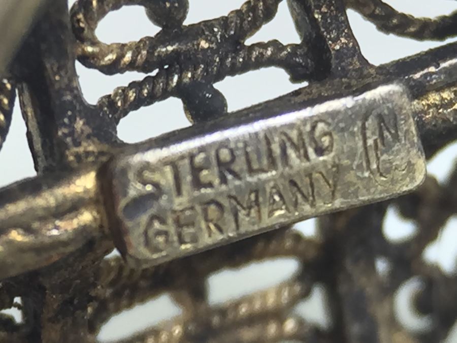 JUST ADDED - Vintage Signed Sterling Silver Filigree Ring Germany 3.1g [Photo 15]