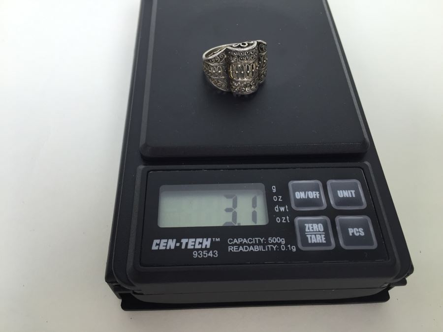 JUST ADDED - Vintage Signed Sterling Silver Filigree Ring Germany 3.1g [Photo 17]