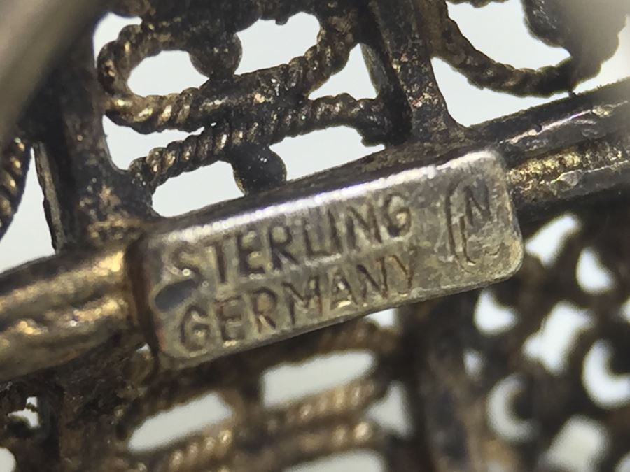 JUST ADDED - Vintage Signed Sterling Silver Filigree Ring Germany 3.1g [Photo 3]