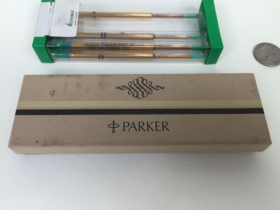 JUST ADDED - Parker Classic Imperial Gold Pen And Pencil Set And Waterman Pen Refils [Photo 4]