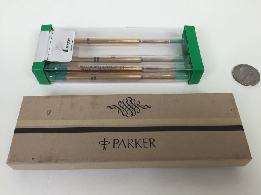 JUST ADDED - Parker Classic Imperial Gold Pen And Pencil Set And Waterman Pen Refils [Photo 1]