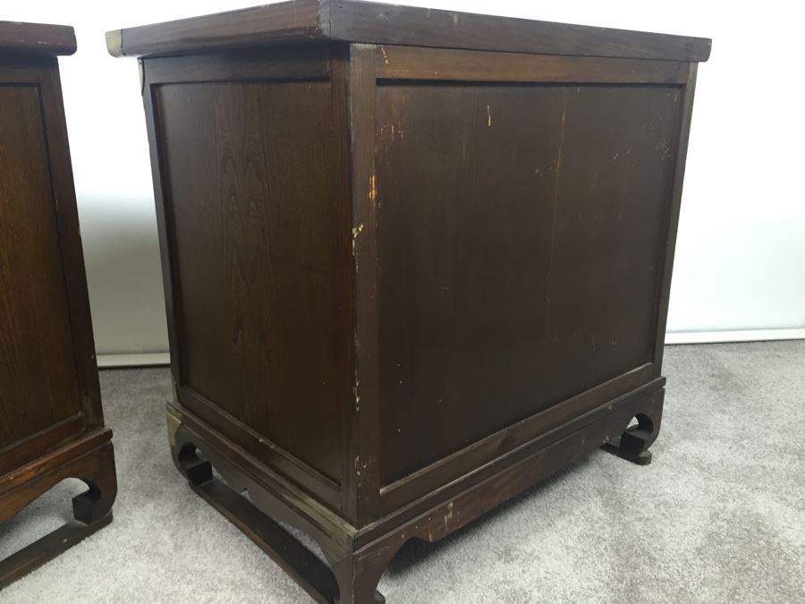 Pair Of Vintage Korean Nightstands With Brass Locks And Keys [Photo 29]