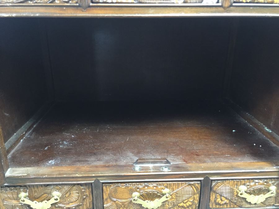 Pair Of Vintage Korean Nightstands With Brass Locks And Keys [Photo 32]