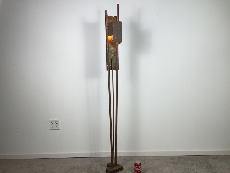Custom Industrial Metal Sculpture Floor Lamp By Karen Dugan Hand Signed [Photo 11]