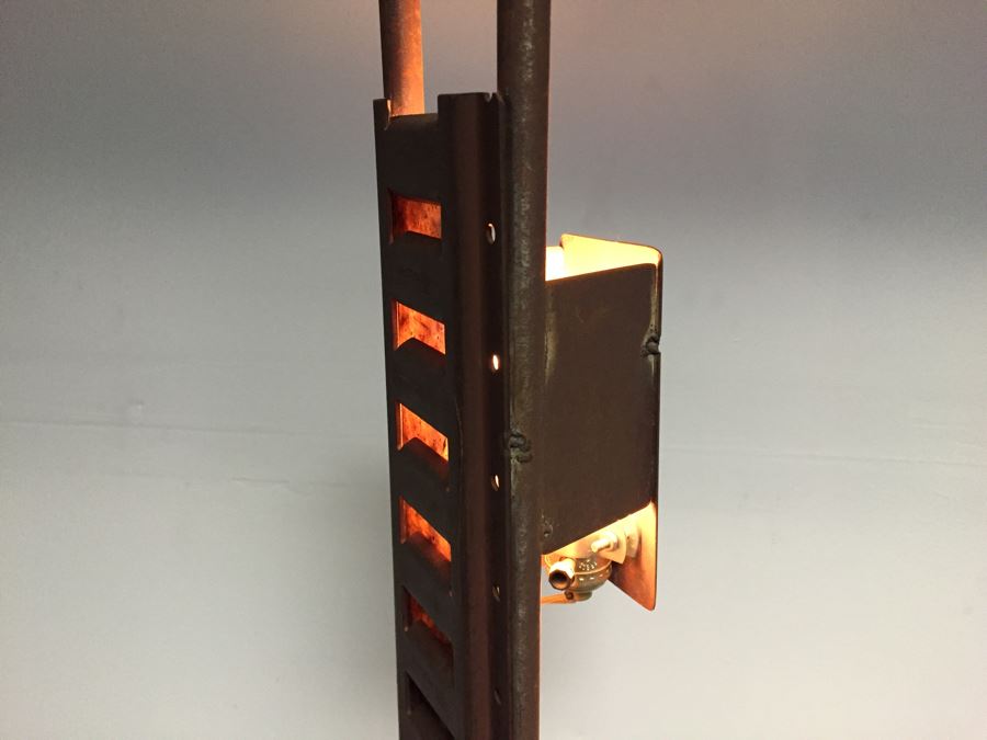 Custom Industrial Metal Sculpture Floor Lamp By Karen Dugan Hand Signed [Photo 6]