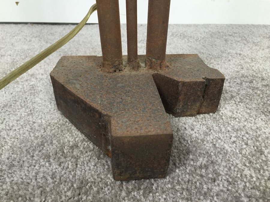 Custom Industrial Metal Sculpture Floor Lamp By Karen Dugan Hand Signed [Photo 3]