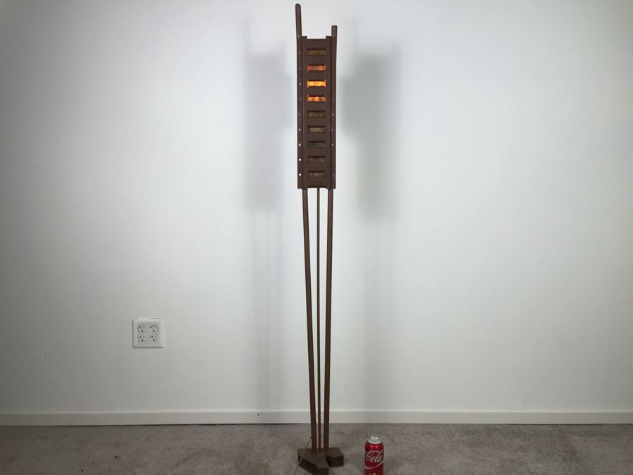 Custom Industrial Metal Sculpture Floor Lamp By Karen Dugan Hand Signed [Photo 7]