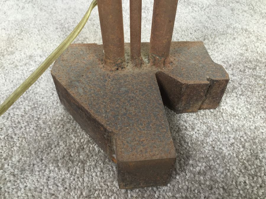 Custom Industrial Metal Sculpture Floor Lamp By Karen Dugan Hand Signed [Photo 8]