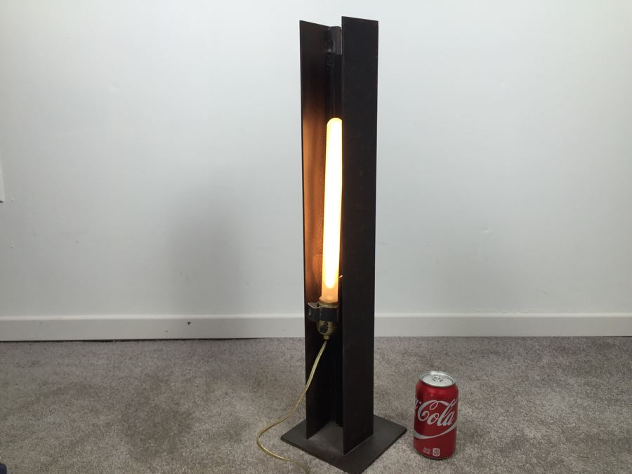 Custom Industrial Metal Sculpture Floor Lamp By Karen Dugan Hand Signed [Photo 3]