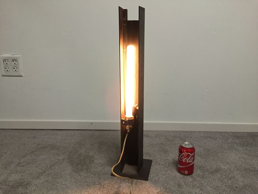 Custom Industrial Metal Sculpture Floor Lamp By Karen Dugan Hand Signed [Photo 9]