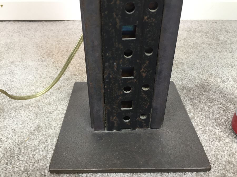 Custom Industrial Metal Sculpture Floor Lamp By Karen Dugan Hand Signed [Photo 11]