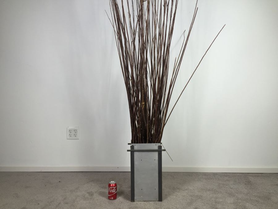 Custom Industrial Metal Sculpture Planter By Karen Dugan Hand Signed [Photo 4]