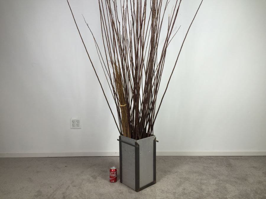 Custom Industrial Metal Sculpture Planter By Karen Dugan Hand Signed [Photo 12]